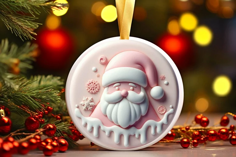 Round Christmas Ornament Sublimation|Clipart