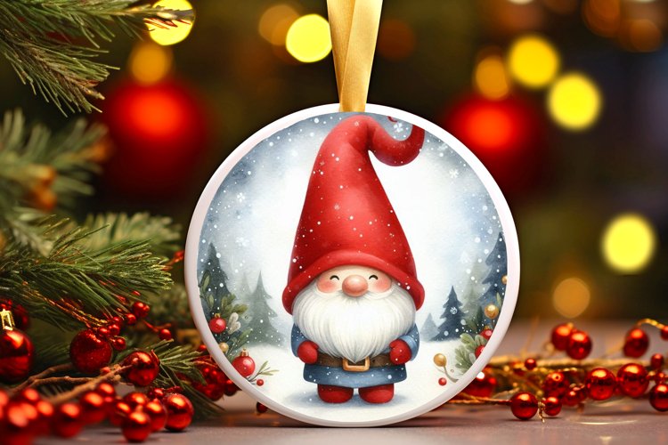 Round Christmas Ornament Sublimation|Clipart example image 1