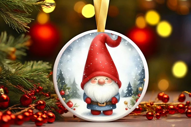 Round Christmas Ornament Sublimation|Clipart