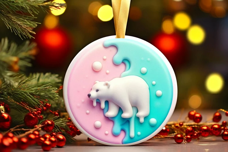 Round Christmas Ornament Sublimation|Clipart