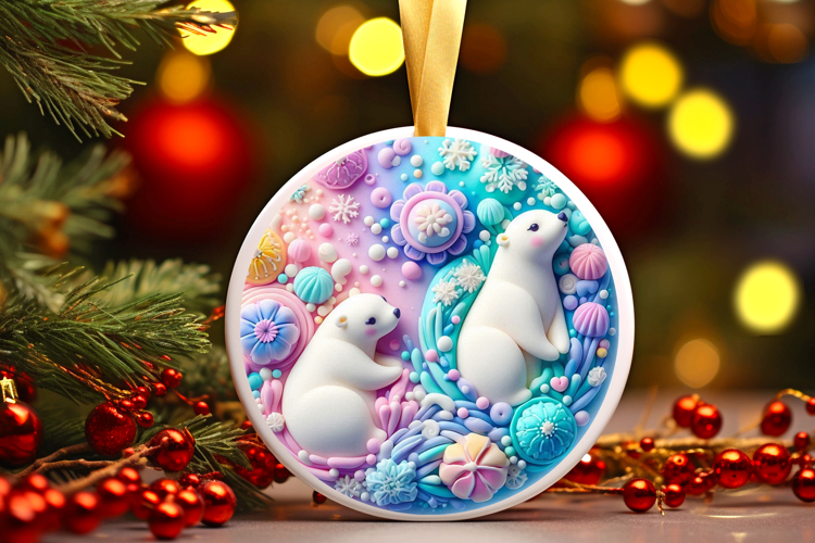 Round Christmass Ornament Sublimation|Clipart