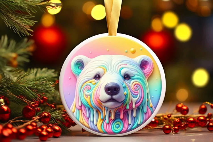 Round Christmas Ornament Sublimation|Clipart