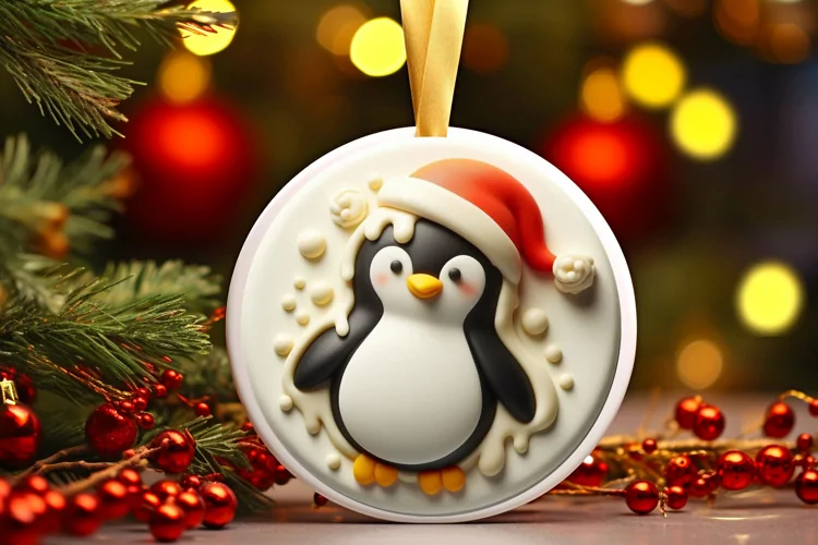 Round Christmas Ornament Sublimation|Clipart