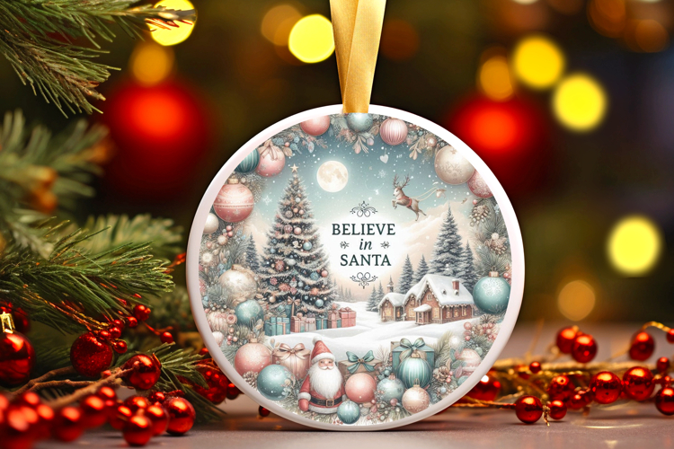 Round Christmass Ornament Sublimation|Clipart