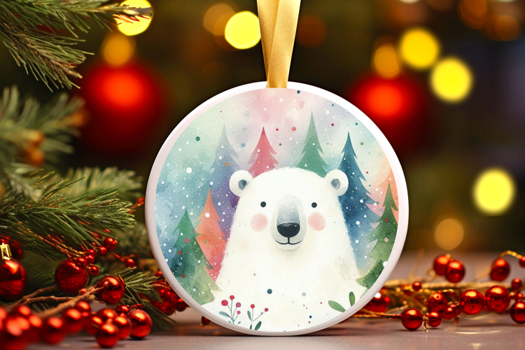 Round Christmass Ornament Sublimation|Clipart
