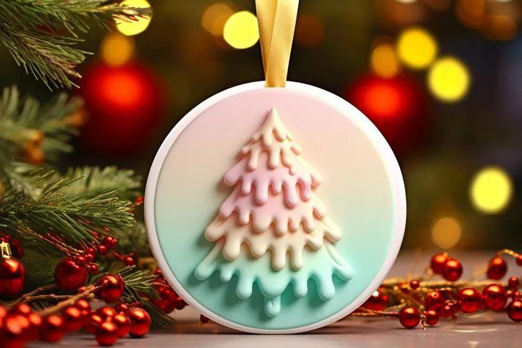Round Christmas Ornament Sublimation|Clipart