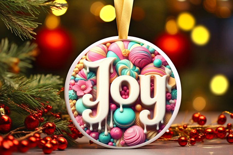Round Christmas Ornament Sublimation|Clipart example image 1