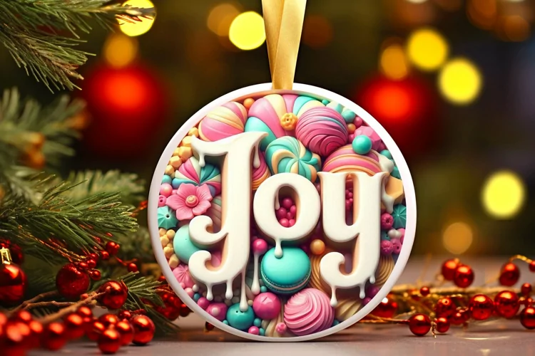 Round Christmas Ornament Sublimation|Clipart