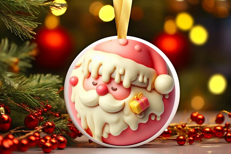 Round Christmas Ornament Sublimation|Clipart