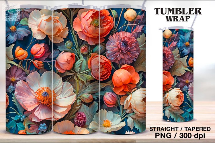 Summer Flower Tumbler Sublimation, 20 oz Tumbler Wrap