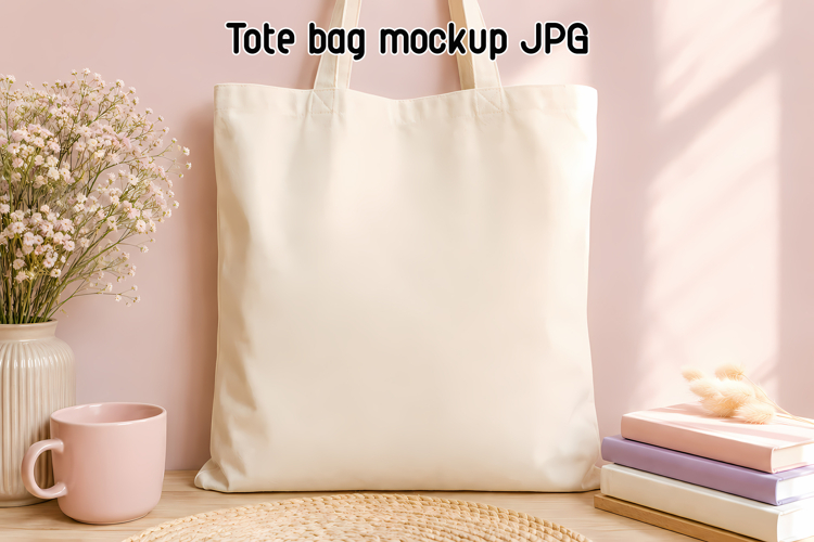 Feminine Tote Bag Mockup | Blank Cotton Tote Bag