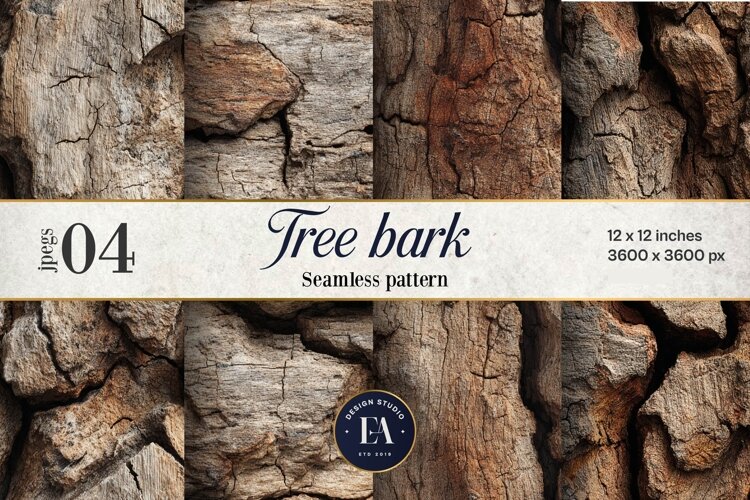 Tree Bark Digital Paper 4 JPEG example image 1