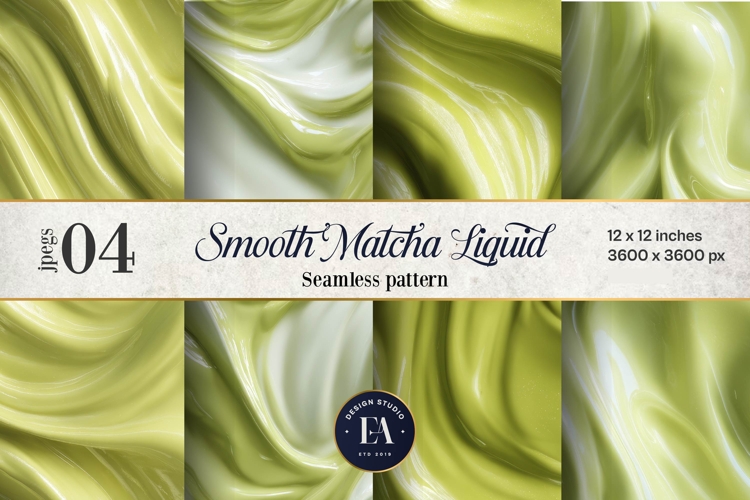 Matcha Liquid Marble, Green Abstract Swirl Digital Paper