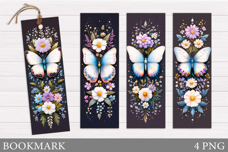 Butterfly Bookmark Sublimation. Flowers Bookmark Design