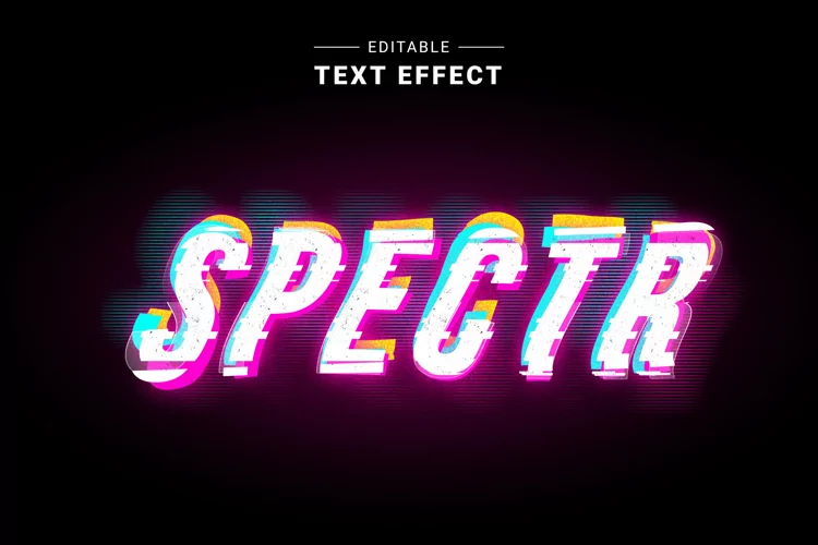 Editable Text Effect for Illustrator. Vector Graphic styles