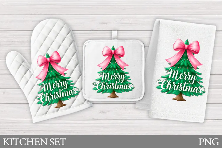 Christmas Tree Oven Mitt. Christmas Tree Kitchen Towel