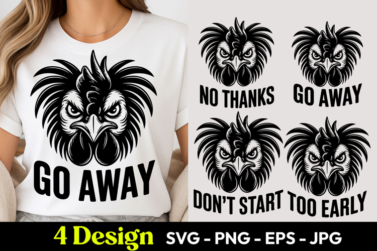 Grumpy Chicken Mood Quotes SVG PNG