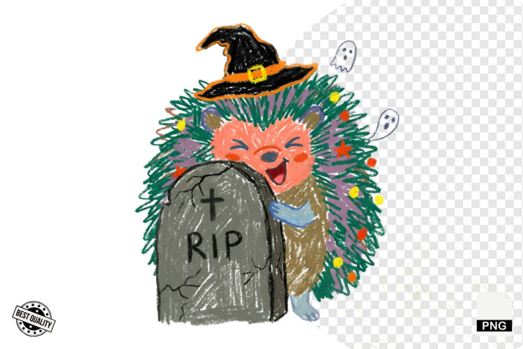Halloween Hedgehog Clipart example image 1