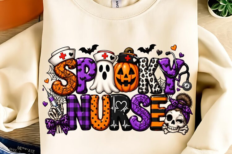 Spooky Nurse PNG, Halloween Sublimation, Trending Halloween example image 1