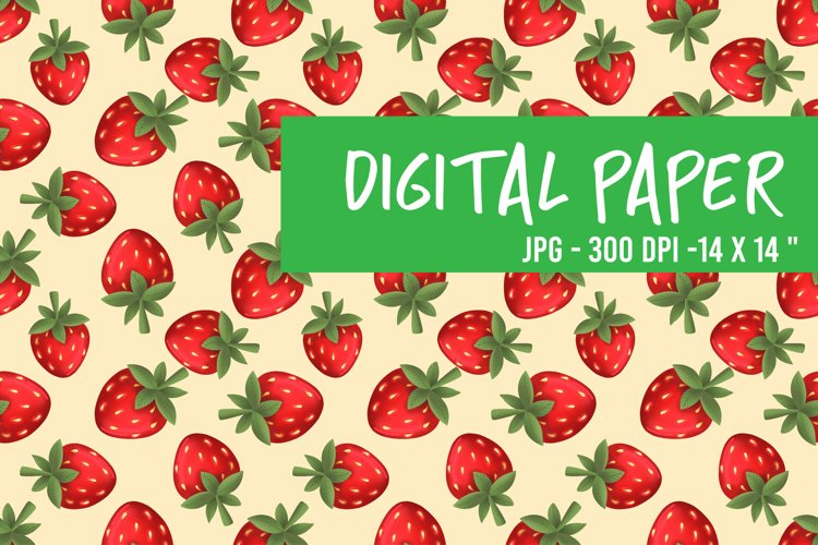 digital paper with Strawberry | red berries seamless pattern example image 1