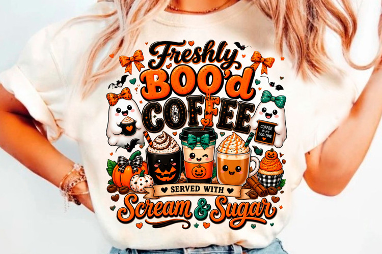 Freshly brewed spooky Halloween coffee t shirt design