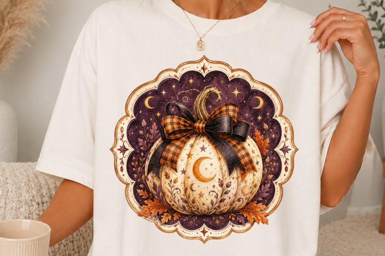 Boho Halloween Pumpkin Sublimation Design SVG