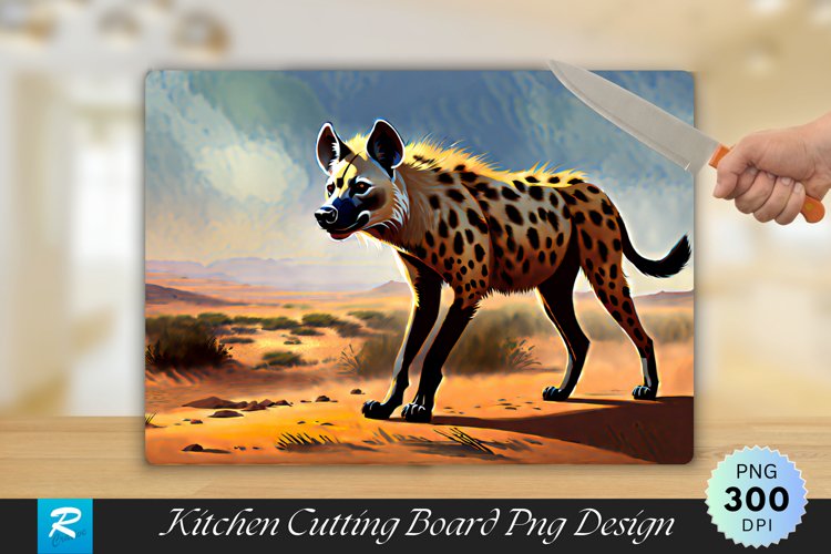 Hyena Background Cutting Board Sublimation Design example image 1