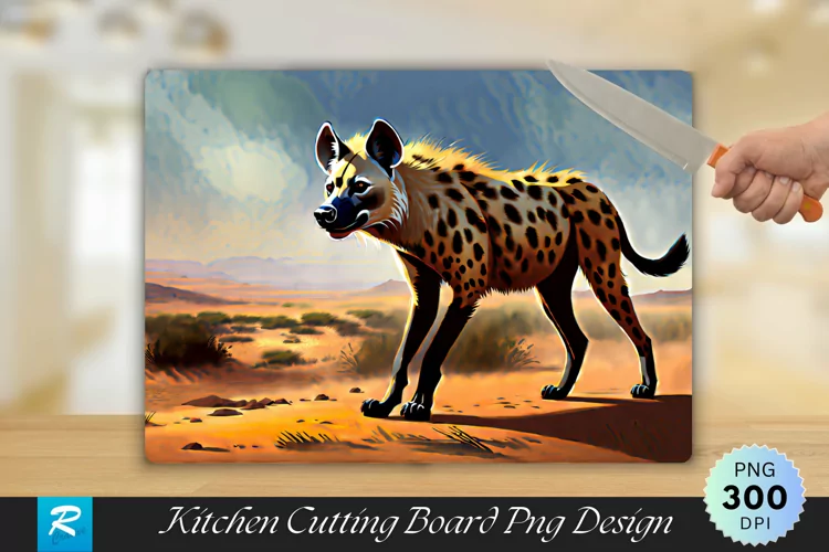 Hyena Background Cutting Board Sublimation Design