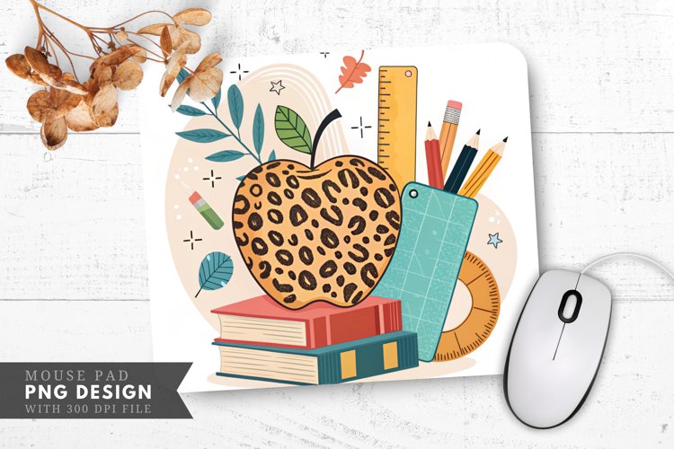 Colorful Apple Leopard Spots Educational Tools Mouse Pad PNG