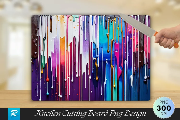 Multicolor Old Cutting Board Sublimation Design