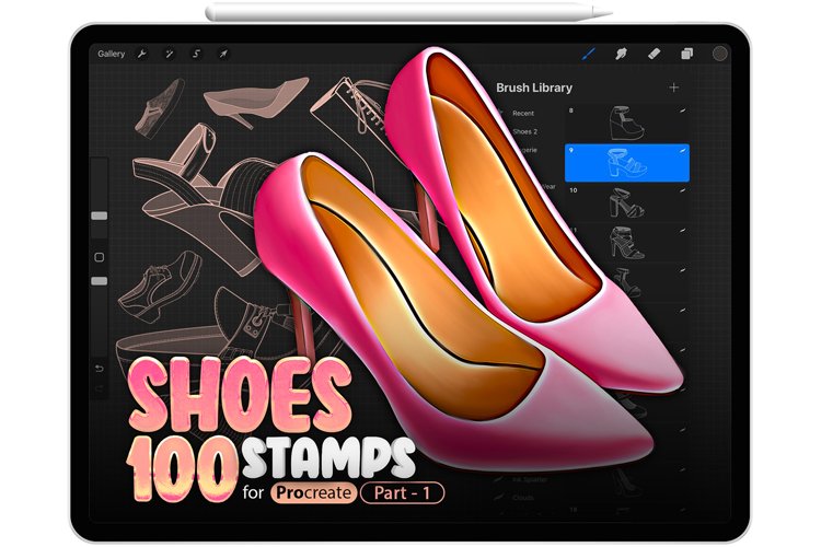 100 Shoes Part 1 Procreate Brushes