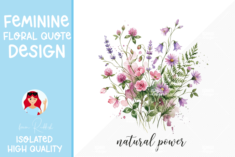 Feminine Floral Design Watercolor Flower Illustration