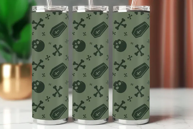Halloween Tumbler Wrap Seamless Pattern