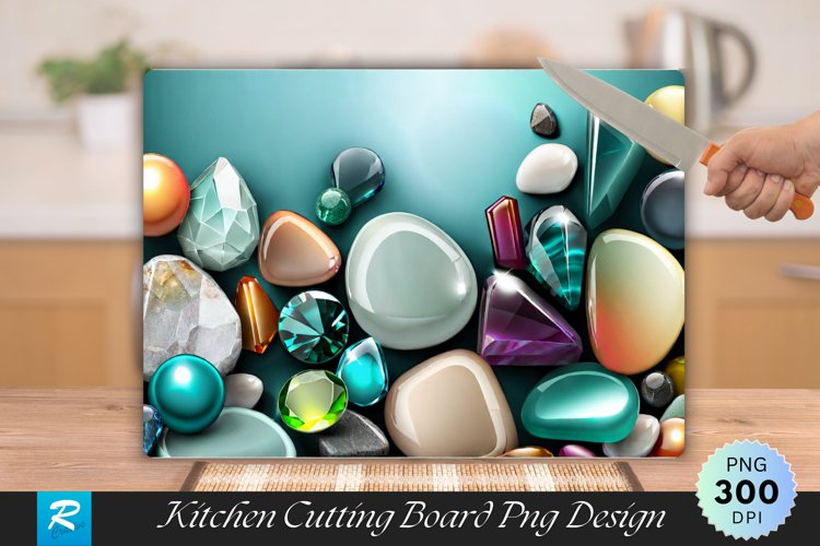 Multicolor Stones Cutting Board Sublimation Design example image 1