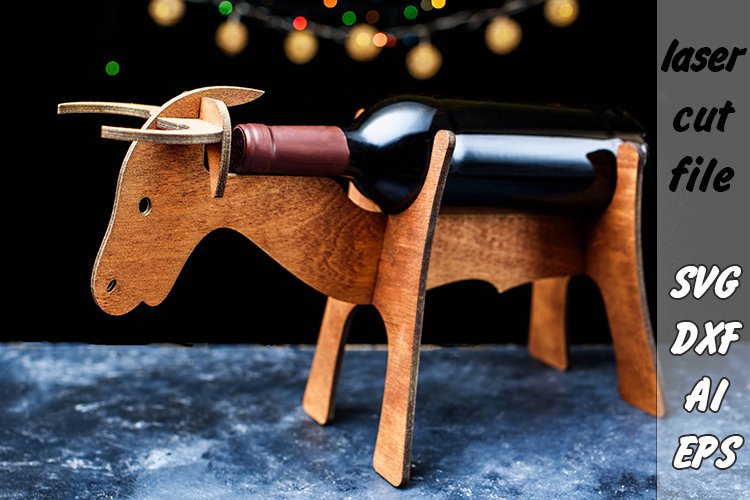 Wine Stand | Bull | Wine holder| Laser Cut