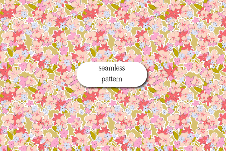 Seamless Pink Floral Pattern, Spring Flowers Digital Paper