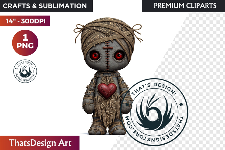 Voodoo doll Halloween Clipart, black Magic gothic witchcraft