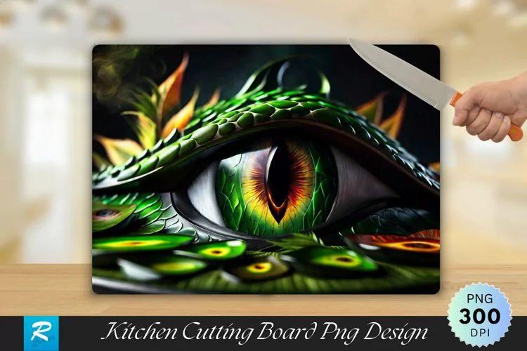 Dragon Eye Cutting Board Sublimation Design