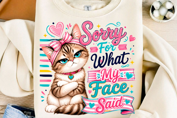Sorry for What My Face Said Cat PNG