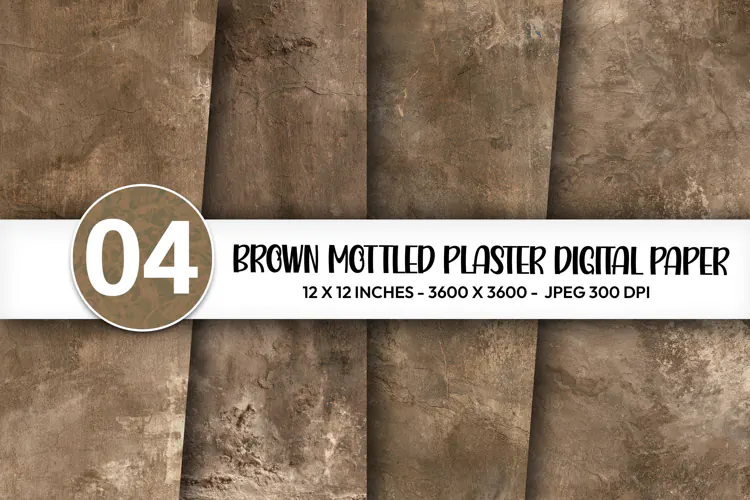 Brown Mottled Plaster Digital Paper