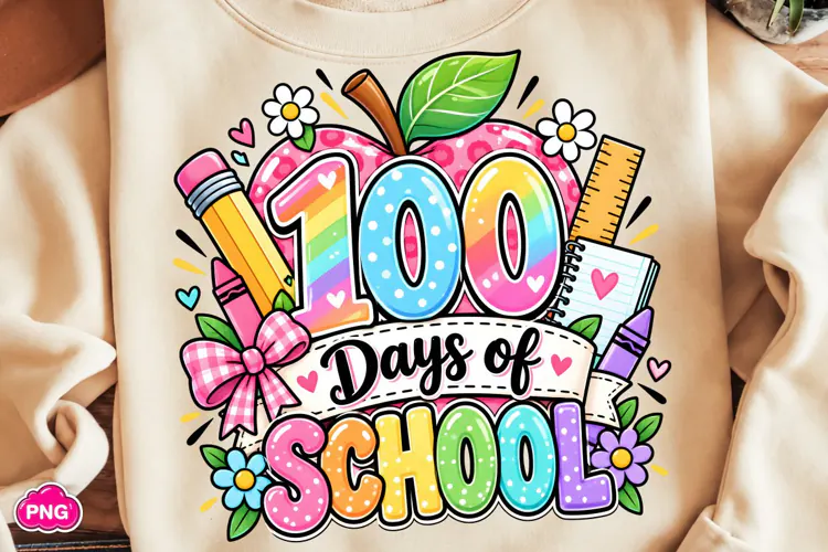 100 Days of School PNG, Happy 100 Days Of School PNG