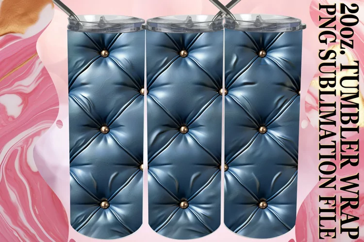 3D Quilted Pattern Tumbler Wrap PNG