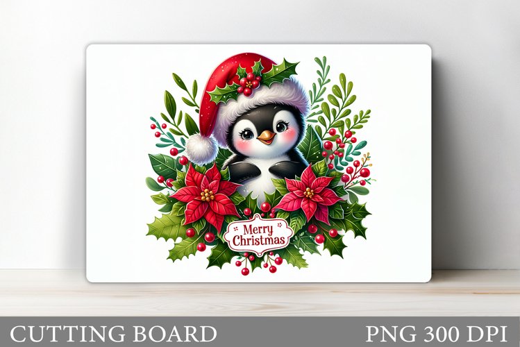 Penguin Cutting Board. Christmas Cutting Board Sublimation example image 1