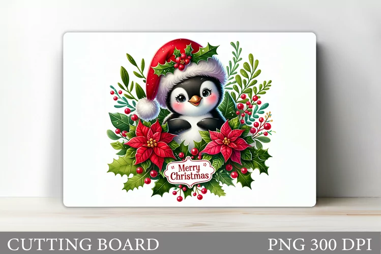 Penguin Cutting Board. Christmas Cutting Board Sublimation