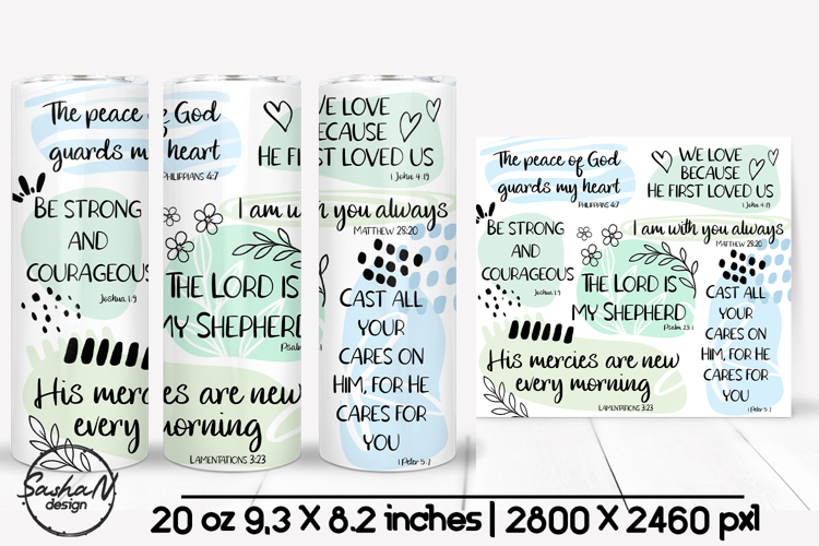 Religious tumbler, Christian designs, Bible quotes