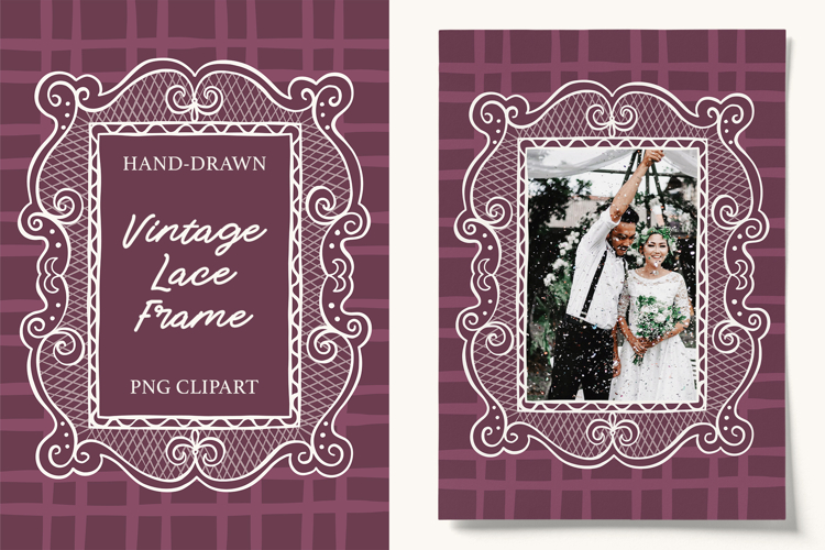 Vintage Photo Lace Frame | Wedding Frame