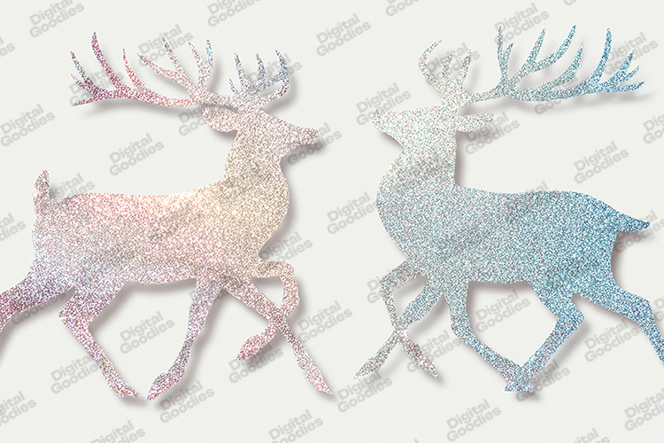 Glitter Reindeer Silhouette Design for Holiday Crafts