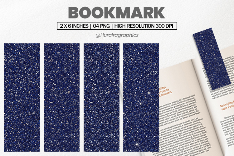 Navy Glitter Bookmark PNG, Bookmark Sublimation