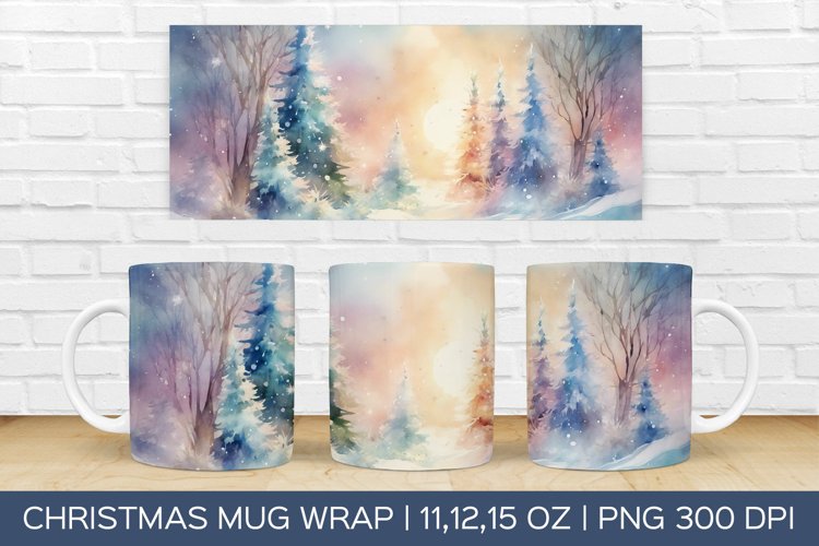 Christmas Tree Mug Wrap | Christmas Sublimation Design