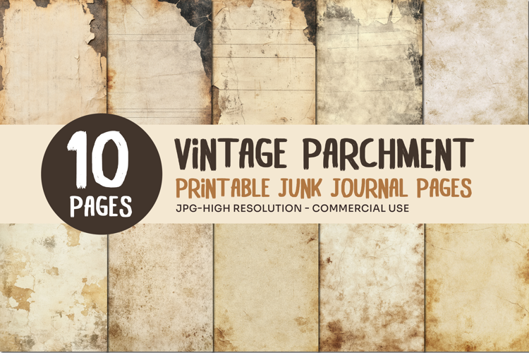 Vintage Parchment Junk Journal Pages